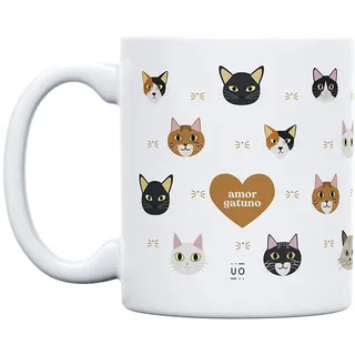 UO Tasse Geschenk mit Botschaft Liebe Katze Geschenk für Freunde Geschenk für Freunde Original Weihnachten Geschenk Unsichtbarer Freund Original 350ml Keramik