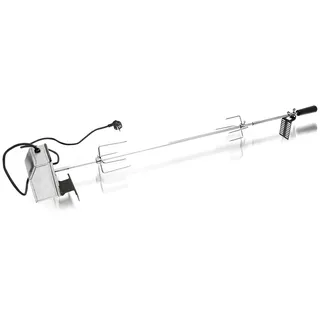 Yakimz BBQ Grillspieß Set 107cm Hochwertiger Elektrischer Drehspieß mit 2X Fleischnadeln und Edelstahl Motor,220V - 240V,Edelstahl Drehspiess,Rotisserie, Universal Grillspiess