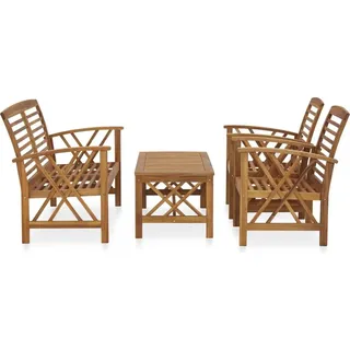 vidaXL 4-tlg. Garten-Lounge-Set Massivholz Akazie - Braun