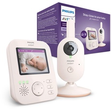 Philips Avent Babyphone mit Kamera Advanced, 1080p – sicheres Video Babyphone, 2,8 Zoll Bildschirm, 2-Fach Zoom, Nachtsicht, Gegensprechfunktion, Schlaflieder, Baby Monitor (Modell SCD881/26)