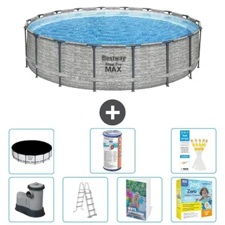 Bestway Steel Pro MAX Rund - 549x122 cm - 6-teilig S572 - Grau