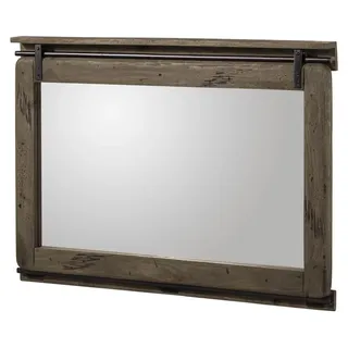 MASSIVMOEBEL24.DE Spiegel Mango 114x6x80 grau lackiert RAILWAY #278 - Grau