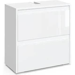 Vicco Waschbeckenunterschrank Majest Weiß Hochglanz modern 60x62 cm