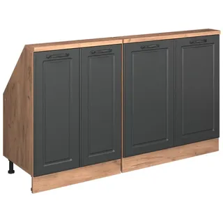 Vicco Dachschrägenschrank-Set Rion Anthrazit Landhaus 2er Set , Anthrazit, Honigeiche , Holzwerkstoff , Rechteckig , 140x83.8x46 cm , Kleinmöbel, Kommoden, Kommoden