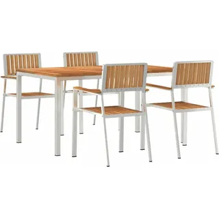 Outdoortisch-Set 5 pcs Braun Massivholz Teak - Braun