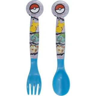 Pokemon Pikachu Mauzi Plastik Besteck Set - 2 Teile - Gelb, Braun