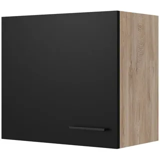 FlexWell Küchenoberschrank , Schwarz, Eichefarben , Metall , 1 Fächer , einzeln stellbar , 60x54.8x32 cm , Made in Germany , individuell planbar, Zusatzausstattung erhältlich, hängend , Küchen, Küchenmöbel, Küchenschränke, Küchenoberschränke