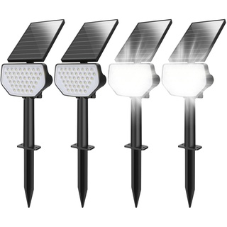 Lepro Solarlampen für Außen Garten, IP65 Solarleuchten mit Drehbaren Solar Panel, 2-in-1 Solar Strahler Außen mit 2 Beleuchtungsmodi, Solar Wegeleuchten für Gärten, Eingang, Garage, 4 Stück Kaltweiß