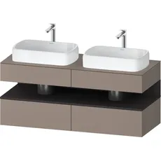 Duravit Qatego Konsolenwaschtischunterbau, 2 Auszüge, 2 Schubkästen, 2 Ausschnitte, 1400x550x600mm, Nische Graphit Supermatt, QA4767080, Farbe: Basalt Matt