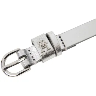 Tommy Hilfiger Ledergürtel Metallic-Finish, Leder, silberfarben