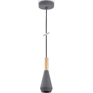 Paco Home MORA 1-flg. Ø 9 cm Trichterform grau Holz Metall