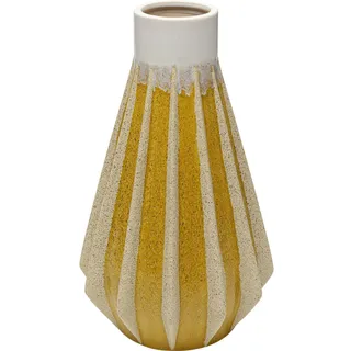 Kare Design Vase Tic Tac, Gelb, Deko Vase, Blumenvase, Keramik, handgearbeitet, Unikat, 39 cm (H)