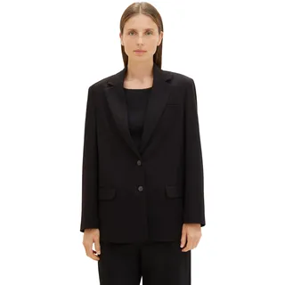 TOM TAILOR Damen Oversized Fit Basic Blazer , deep black, 34