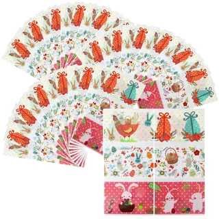 com-four® 108x Schrumpffolie für Ostereier - Bunte Schrumpfmanschette - Osterei-Dekorfolie - Schrumpfetikett für selbst gestaltete Ostereier - Schrumpfbanderole - Folienstrumpf