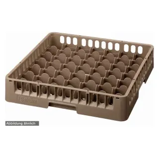 Bartscher Gläserkorb, 49 Fächer, braun, Stapelbarer Spülmaschinenkorb für gute Spülergebnisse, Abmessung: 500 x 500 x 183 mm