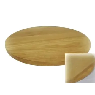 Wooden World Runder Pizzateller aus massivem Holz, Schneidebrett mit Griff, zum Servieren von Pizza, 50 cm Durchmesser