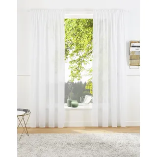 Vorhang "Lanea" Gr. 4, weiß, B:135cm H:245cm, Baumwolle, Polyester, LEGER HOME BY LENA GERCKE, Gardinen, Vorhang, Leinenoptik, 1 Schal, verschiedene Größen