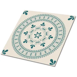 Tulup Fliesenaufkleber 9 Stück 30x30 cm selbstklebend Orientalisches Motiv , Grün , Textil , 30x1.6x30 cm , Tapeten & Wandverkleidungen, Wandtattoos & Sticker