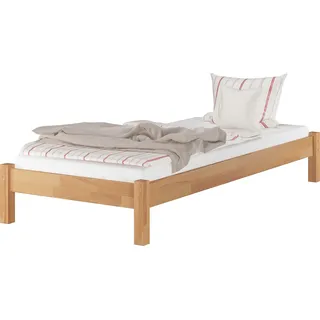 Einzelbett 100x220 Überlänge Futon Gästebett Buche Bettgestell Zubehör wählbar V-60.84-10-220ohne Zubehör - Naturbelassen