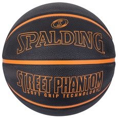 Spalding - Street Phantom- Basketballball - Größe 7 - Basketball - Zertifizierter Ball - Gummi - Outdoor - Orange - Rutschfest - Hervorragender Grip - Extrem widerstandsfähig