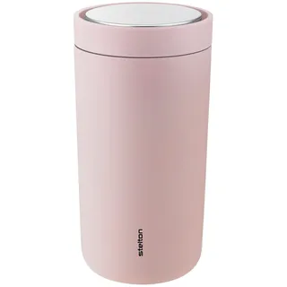Stelton To-Go Click - Thermobecher, doppelwandige Isolierflasche - Rostfreier, auslaufsicherer Kaffeebecher/Teebecher mit Smart-Click-Deckel - Heiße & kalte Getränke - 0,2 Liter, Rosé