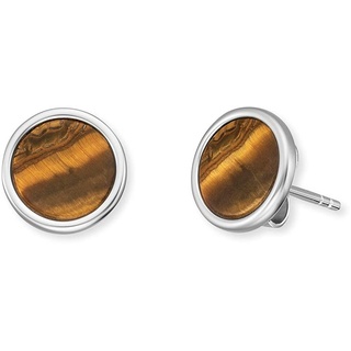 Engelsrufer Ohrstecker aus Sterling Silber mit Tigerauge Kraftstein Anhänger, Steckverschluss, nickelfrei, 10mm, ERE-TE-ST