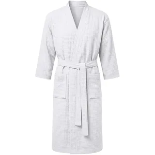 AUYAO Bademantel Herren Damen, Hautfreundlich Super Saugstark Morgenmantel | Leichter Bademantel Waffelpique mit Gürtel und Taschen, Schnelltrocknend Saunamantel für Dusche, Spa und Pool