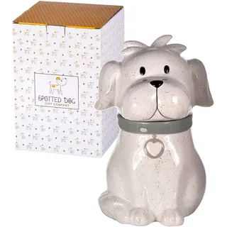 SPOTTED DOG GIFT COMPANY Keksdose Keramik, Vorratsdose mit Deckel, Hunde Cookie Jar für Kekse, Hundeform Leckerli Dose, Geschenke für Hundebesitzer Hundeliebhaber Frauen Männer (Weiß)
