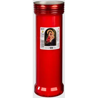 La Briantina Grabkerze 80T Papa Jovanni XXIII aus Paraffin, Rot, 22,5 x Ø 8 cm