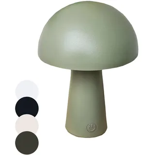 Coen Bakker LED Tischlampe Pilzform dimmbar IP44 USB 3 Lichtfarben Touch-Dimmer Innen & Außen Camping Balkon Terrasse Schlafzimmer, Farbe:Grün