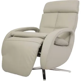 Relaxsessel HWC-L11, Design Fernsehsessel TV-Sessel Liegesessel, Liegefunktion drehbar, Voll-Leder grau - Grau