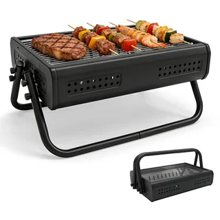 kisidus Holzkohlegrill Tragbarer BBQ Campinggrill Picknickgrill Kleiner Grill für Camping Outdoor Grillparty Reisen