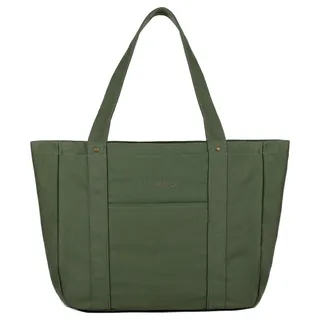 Mouteenoo Canvas Tote Bag mit Reißverschluss, Handtasche Damen, Große Schultertasche für Arbeit Urlaub und Reisen (Army Green)