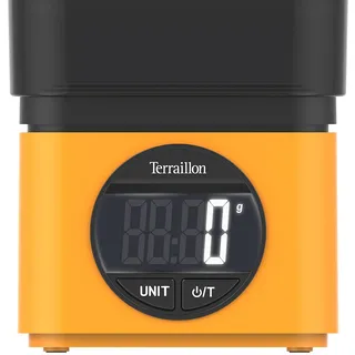 TERRAILLON BA22 Mythische Gelb – Elektronische Küchenwaage – ikonisches Design – integrierte Schüssel 0,7 l – großes LCD-Display – XXL-Anzeige der Zahlen – Tara-Funktion