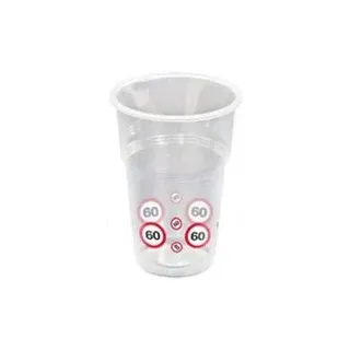 10 TRINKBECHER MOTIV VERKEHRSZEICHEN 60.GEBURTSTAG H: 11 cm 0,35 l Plastik