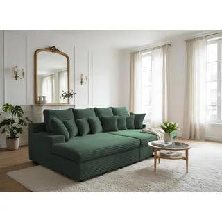 Bigsofa Couchgarnitur AROSA Megasofa in Stoff Tilia Dunkelgrün - Grün