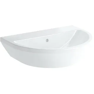 Waschtisch VitrA Integra rund 650 x 490 mm, mit Überlauf, 1 Hahnloch mittig, weiß - 7061L003-0001