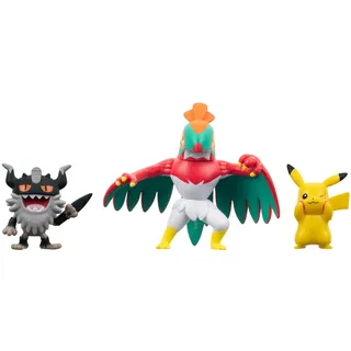 Jazwares Battle Figure Set 5 cm (3er Set) - Pikachu, Mauzinger, Resladero