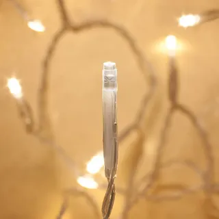 LED Lichterkette 10 warmweiße LEDs, 0,90 m , Batteriebox, für Innen - Transparent