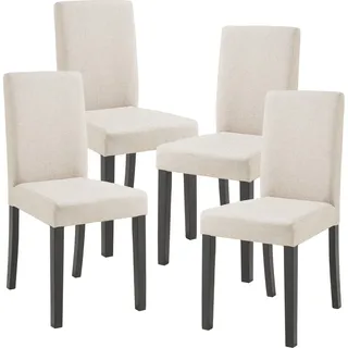 [en.casa] Esszimmerstuhl Hamburg 4er Set Textil Beige