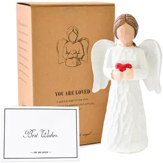 Engel Figur, Schutzengel Figur, Engelsfiguren für kleine Geschenke für Frauen, Engelstatue hält EIN Herz in der Hand für Muttertag, Thanksgiving, Weihnachten, Heimdekoration, Ornament, Gedenkgeschenke