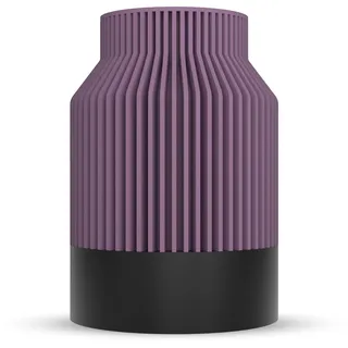 ebenkunst Kontura Vase 15 cm bruchsicher wasserdicht Blumenvase Lila | Wasserdichter PCTG-Einsatz, herausnehmbar & bis 55 °C spülmaschinenfest, moderne & bruchsichere Bio-PLA-Vase, Made in Germany