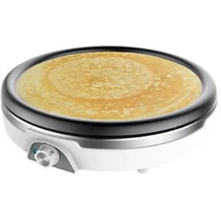 Cecotec Crepestone XL INOX. 1350 W, Edelstahl, Platte mit antihaftbeschichtung und abnehmbar, Einstellbarer Thermostat, Rolle und Spatel inklusive, 38 cm