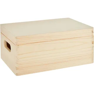 Homeware Kiste , Kieferfarben , Holz , Kiefer , massiv , 20x14x30 cm , Deckel, Deckel aufklappbar , Ordnen & Aufbewahren, Dekoboxen & Aufbewahrungsboxen, Holzkisten