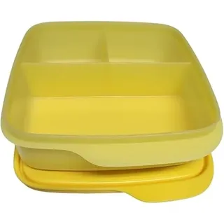 Tupperware to Go Lunchbox clevere Pause 550 ml Brotdose mit Trennwand Eco+ Schule Dose mit Abtrennung (Clevere Pause 550ml gelb)