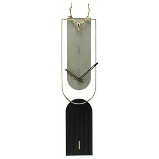 Onzeno Wanduhr Design Grau 18/76 cm , Metall, Holzwerkstoff , 17.5x75.5x2 cm , Dekoration, Uhren, Wanduhren