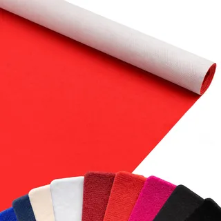 Primaflor Event- und Messeteppich Salsa | 100x300 cm | Rot | 5 mm | Messeteppich Meterware mit Gummirücken | Vlies Teppich | Nadelvlies Bodenbelag für Messe, Event und Publikumsverkehr