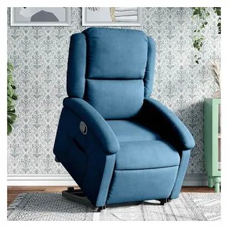 vidaXL Relaxsessel mit Aufstehhilfe Blau Samt