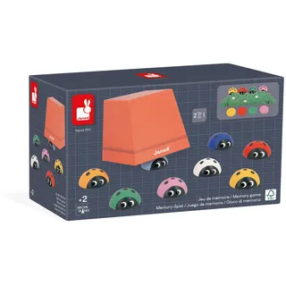 Janod - Pädagogische Produktpalette - Marienkäfer-Memoryspiel - Farben Lernen - Pädagogisches Kinderspielzeug - Spiel aus FSC-Holz und -Pappe - Ab 24 Monaten, J05079