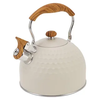 Pfeifender Wasserkocher, 2,5 l, Edelstahl, effiziente, gleichmäßige Heizung, Herd-Teekanne mit wärmeisolierendem Griff